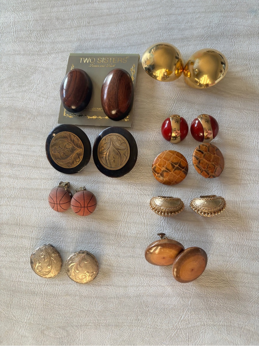 Vintage Clip On Earrings Lot 9 Pairs Mixed Earrings Crafters- Reseller